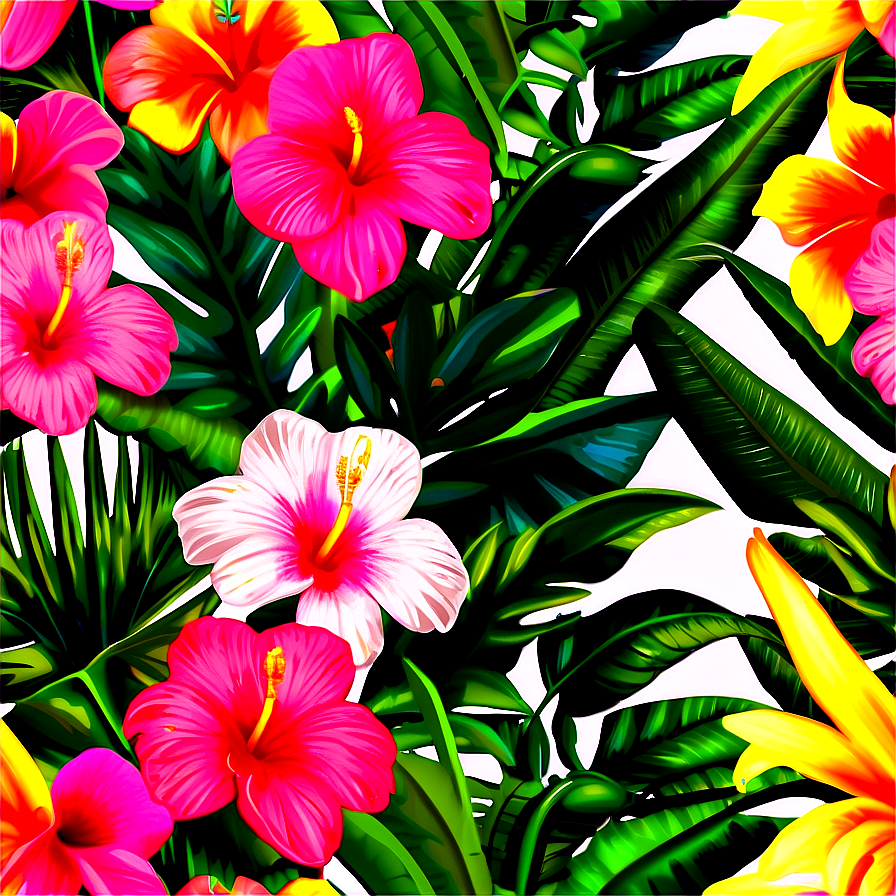 Tropical Floral Print Png 06262024 PNG