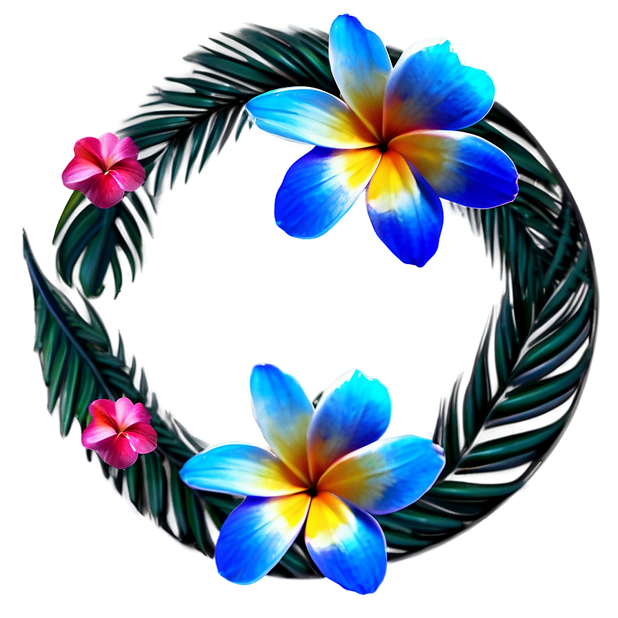 Tropical Flower Circle Png 06252024 PNG