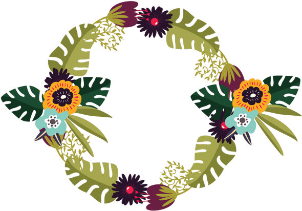 Tropical_ Flower_ Wreath_ Graphic PNG