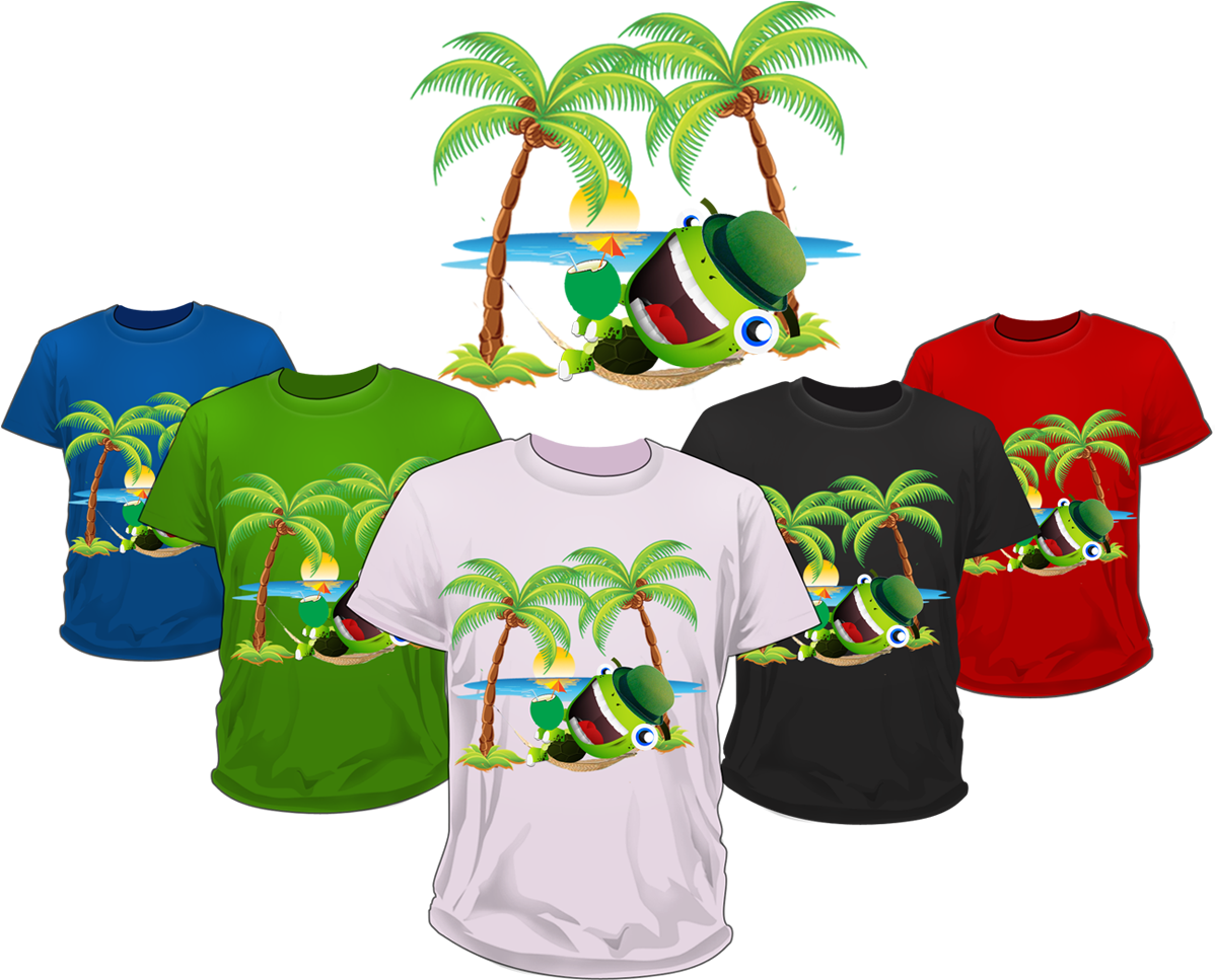 Tropical Frog T Shirt Designs PNG