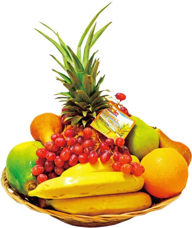 Tropical Fruit Basket Assortment PNG