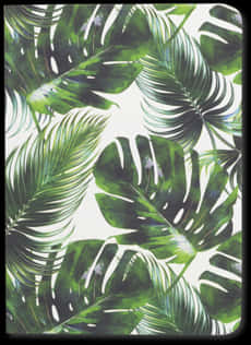 Tropical Green Leaves Pattern PNG