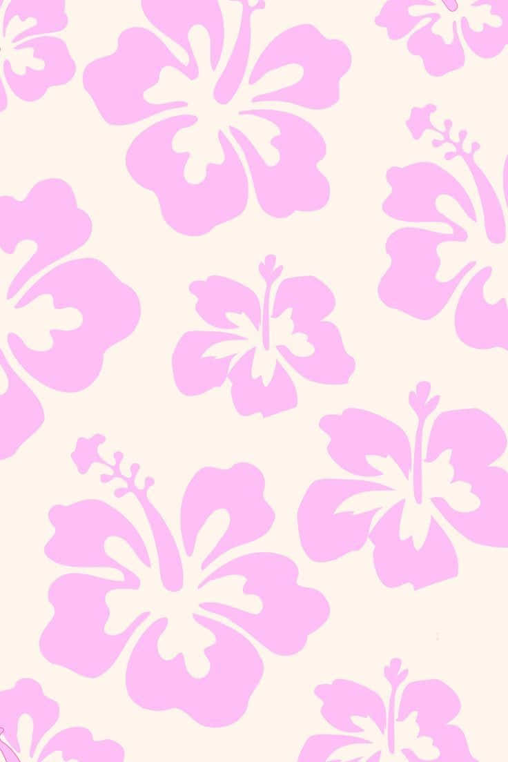 Tropical Hibiscus Pattern Coconut Girl Aesthetic.jpg Wallpaper