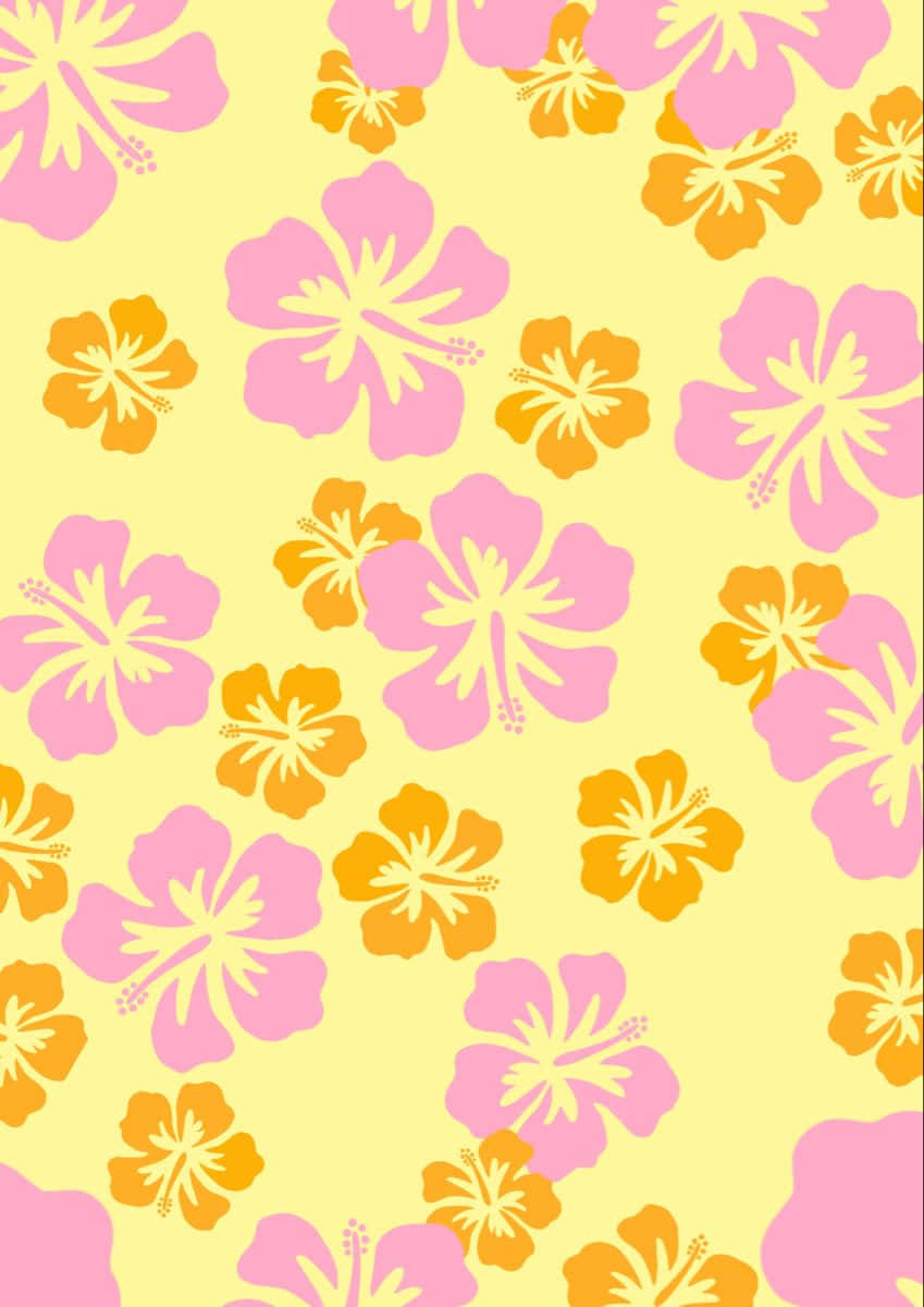 Tropical_ Hibiscus_ Pattern_ Yellow_ Background.jpg Wallpaper