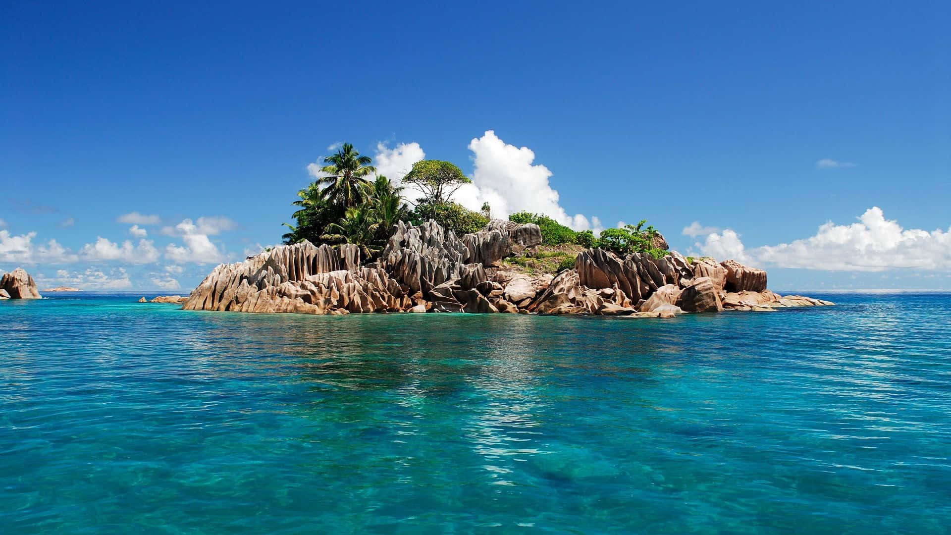 Vistaperfetta Del Paradiso Su Un'isola Tropicale Sfondo