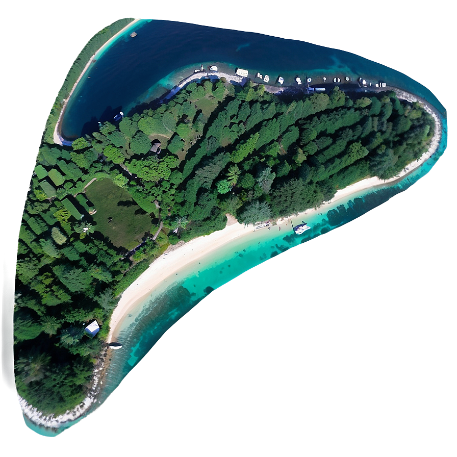 Tropical Island Aerial View Png 06112024 PNG