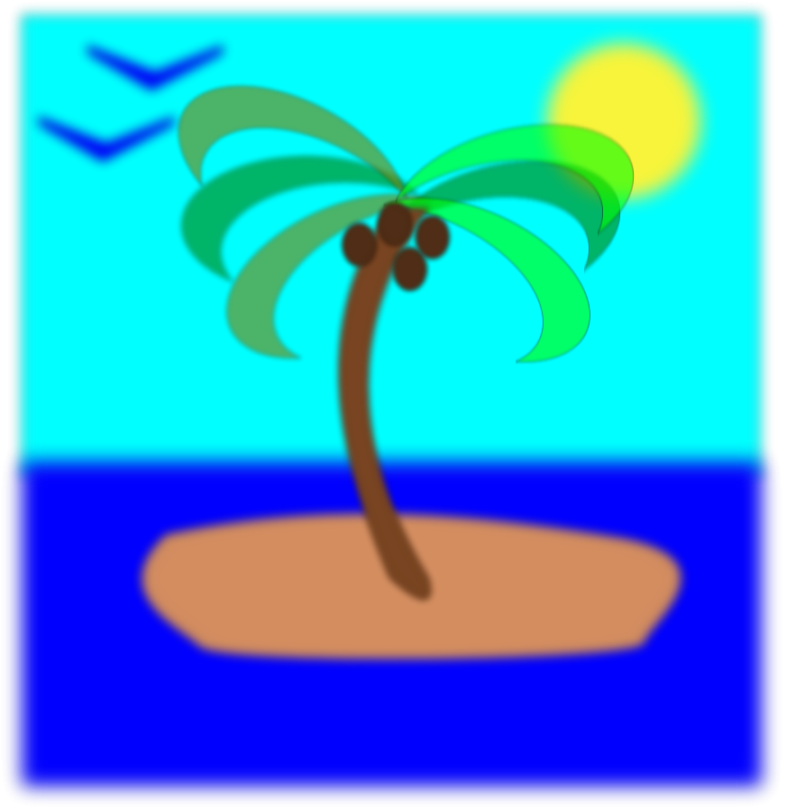 Tropical Island Cartoon PNG