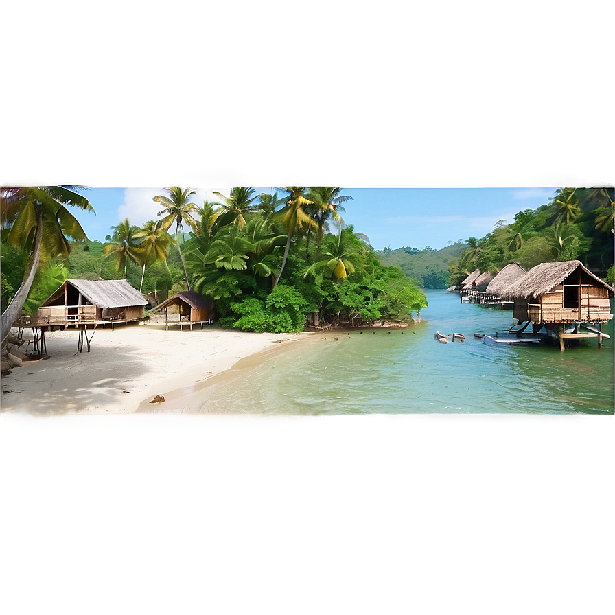 Tropical Island Fishing Village Png 71 PNG