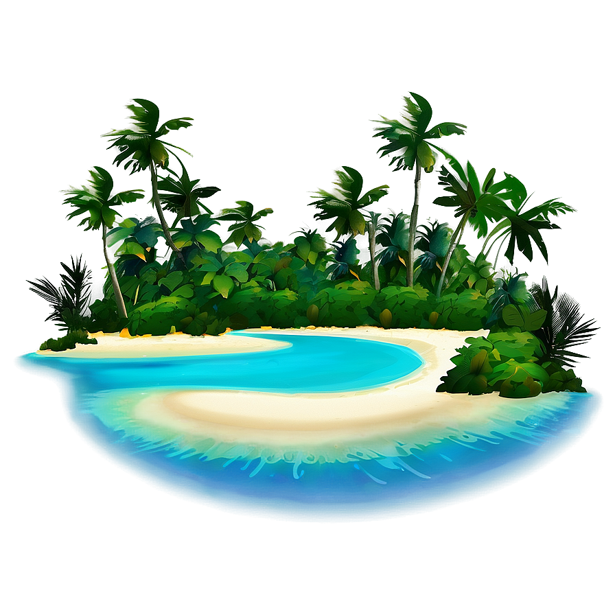 Download Tropical Island Paradise Landscape Png Cgu | Wallpapers.com