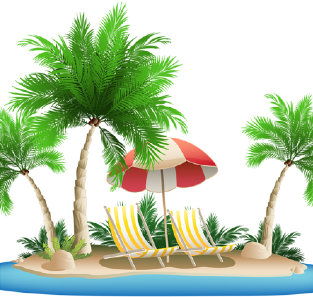 Tropical Island Relaxation Scene PNG