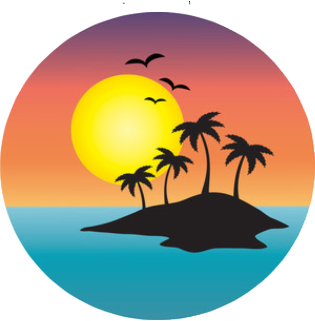 Tropical Island Sunrise PNG