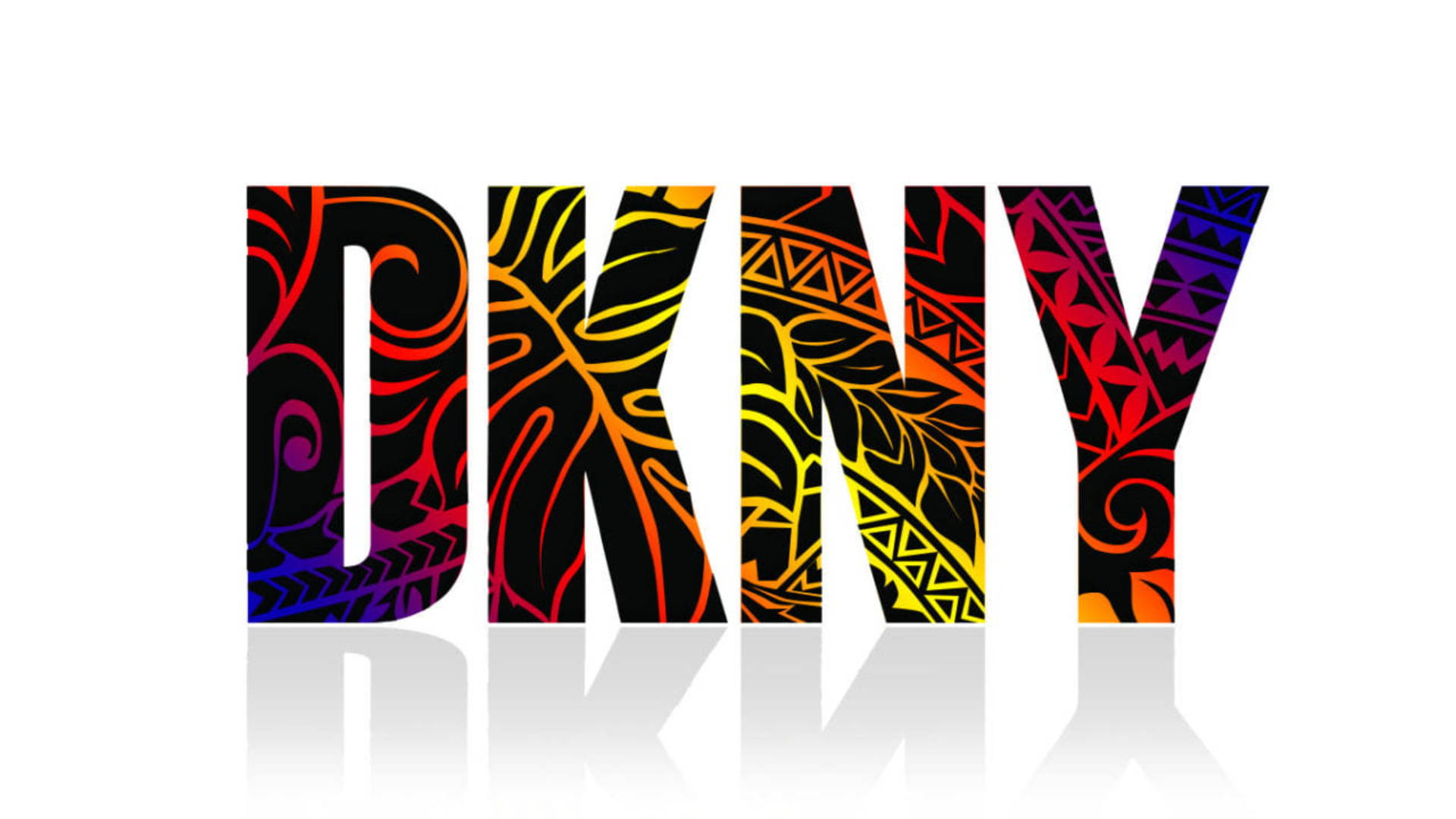 Tropical Leaves DKNY Logo Wallpaper
