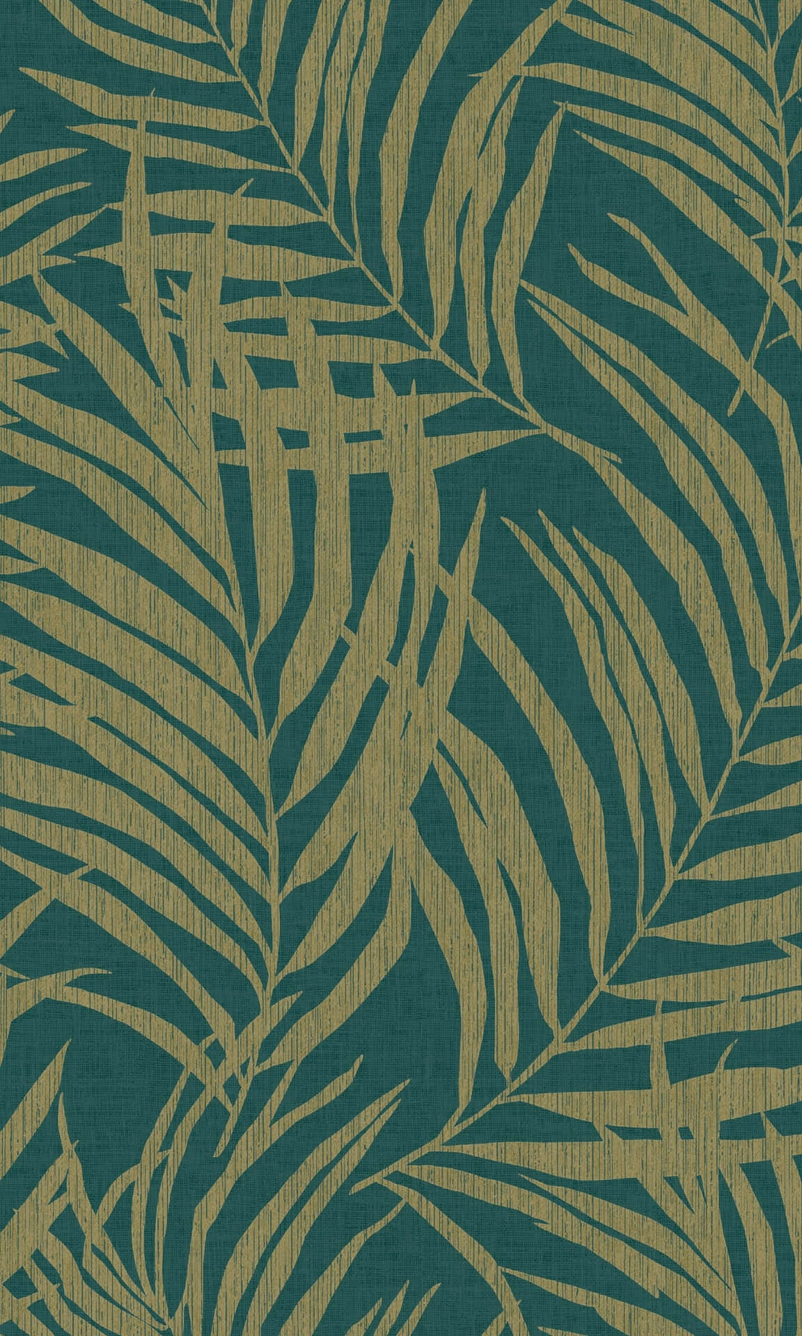 Tropical Leaves Pattern Greenand Gold Wallpaper