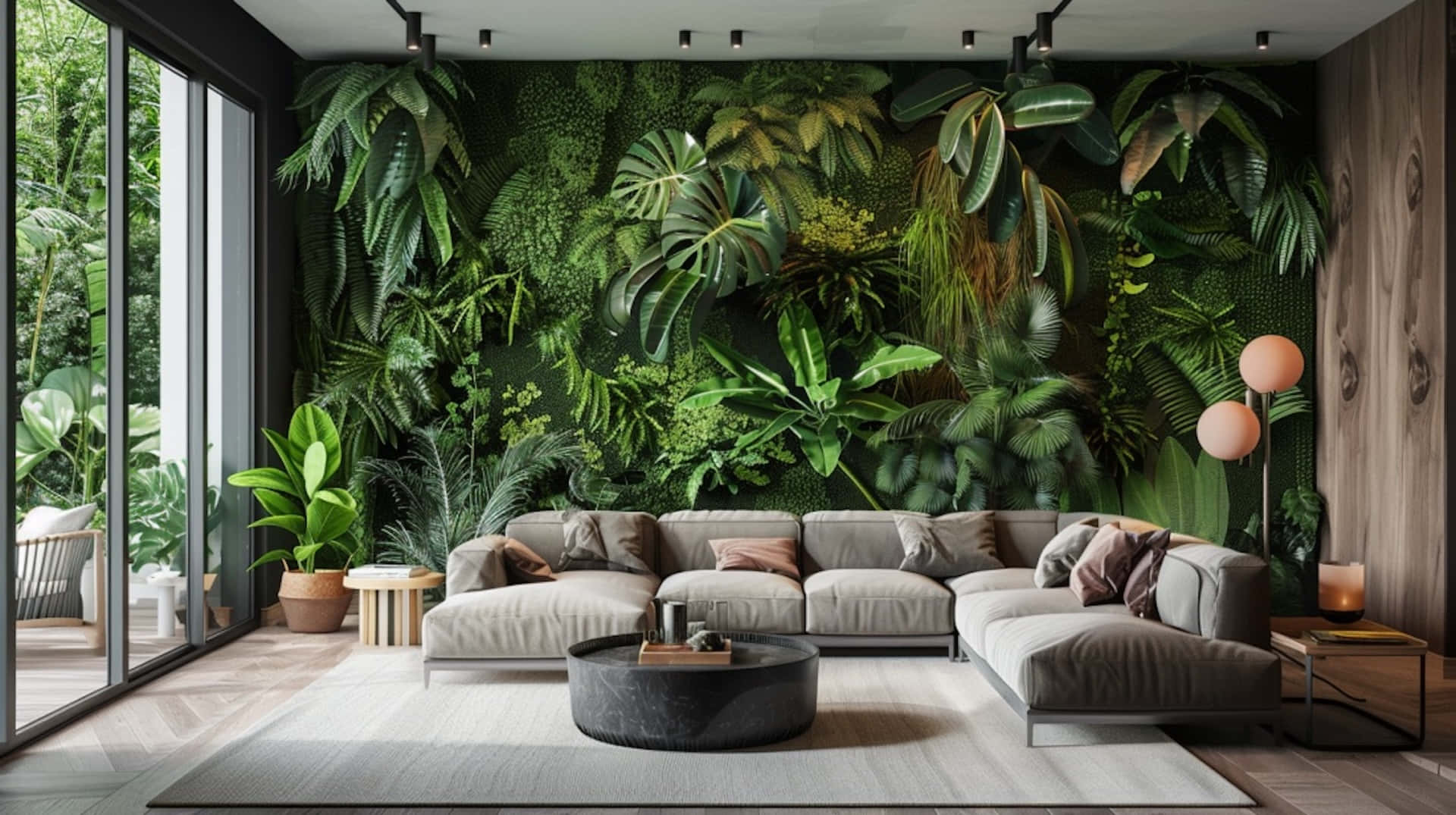 Tropical Living Room Mural Wallpaper Wallpaper