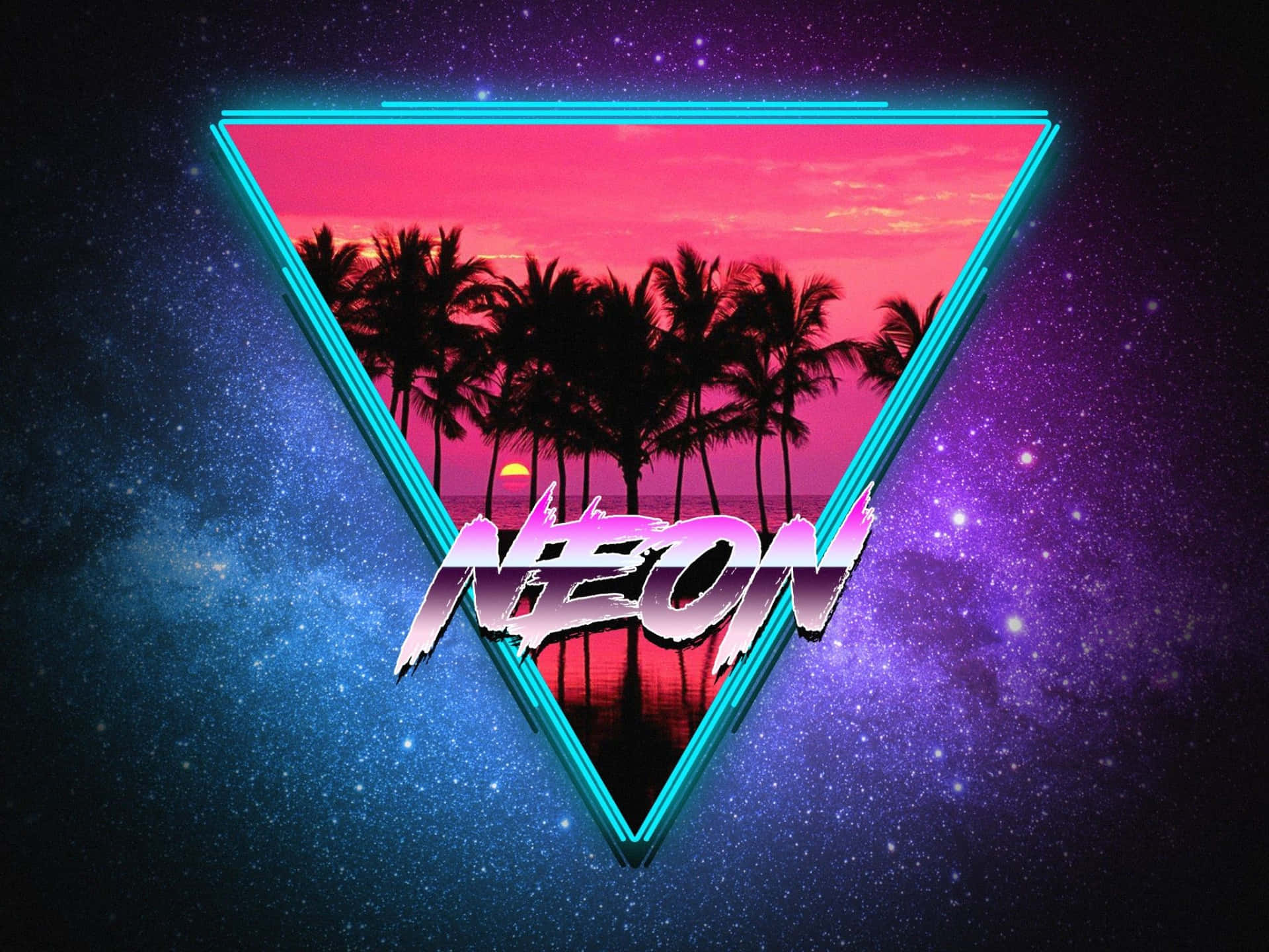 Tropical Neon Triangle Artwork Wallpaper