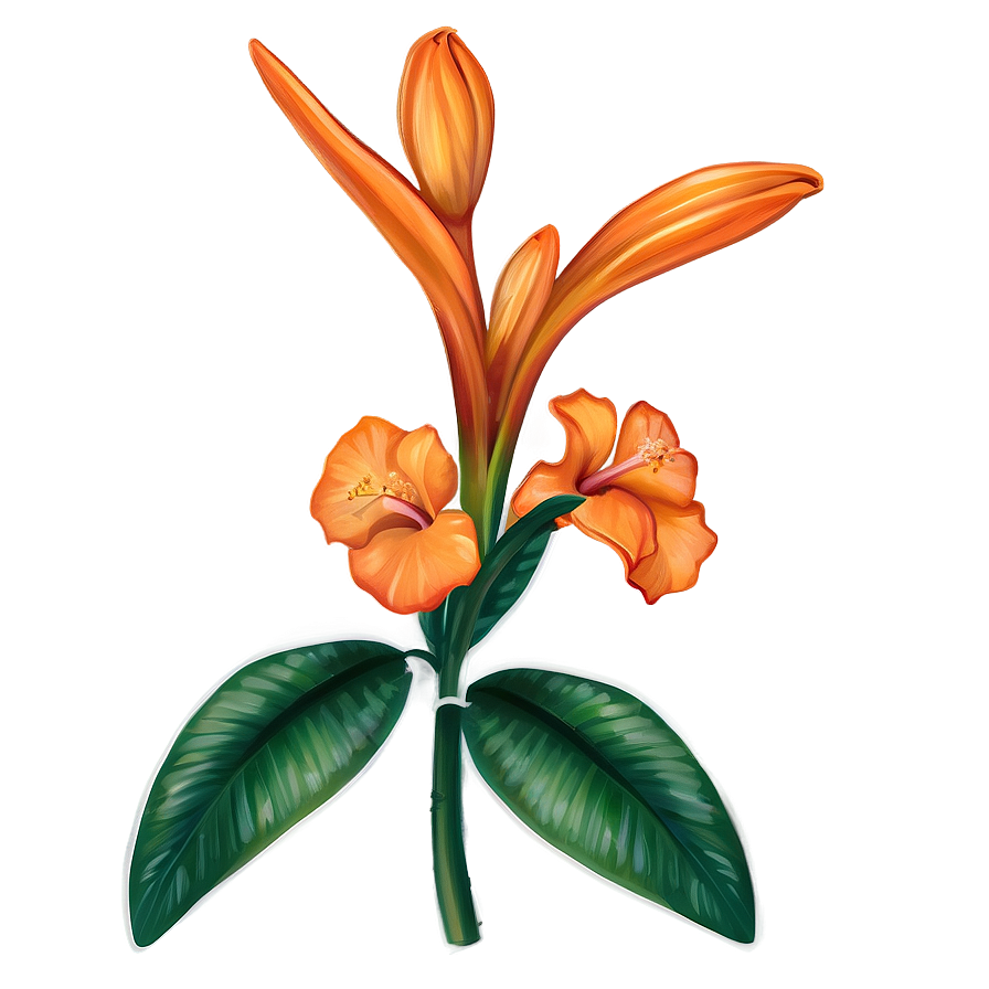 Tropical Orange Flower Png 06122024 PNG