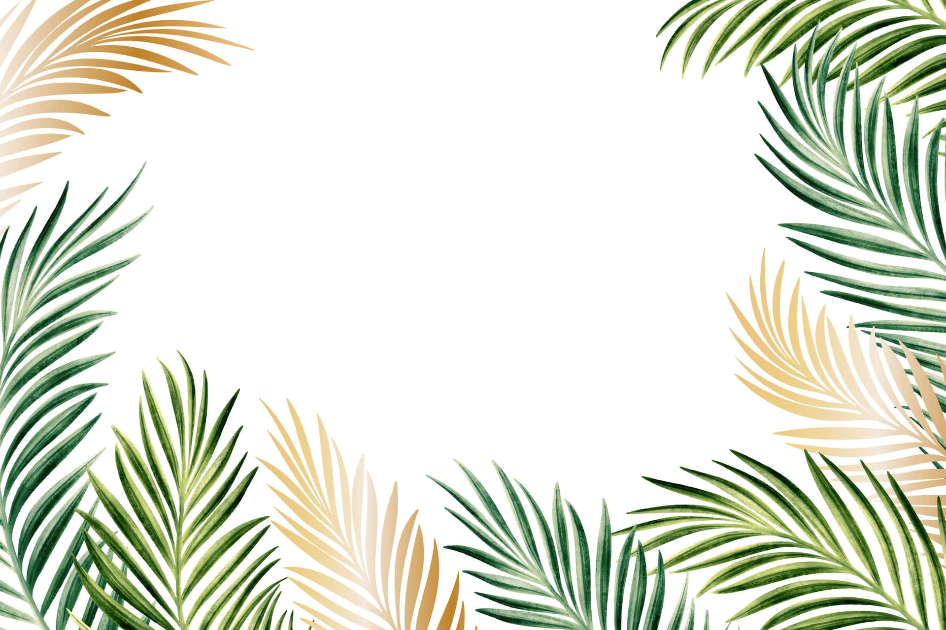 Tropical Palm Frond Frame Wallpaper