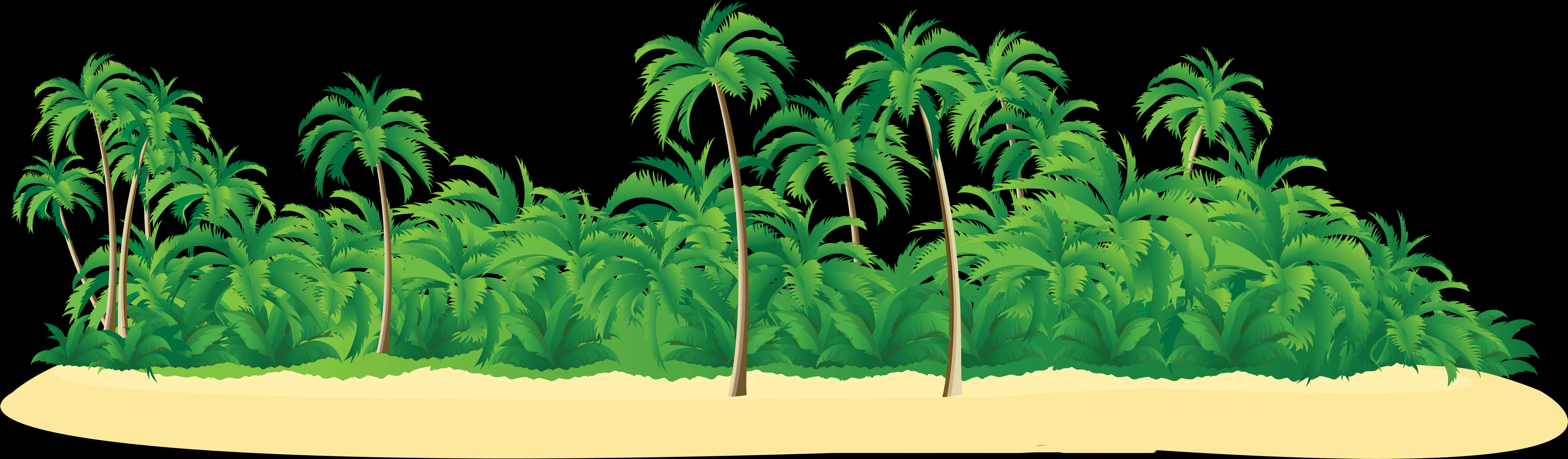 Tropical Palm Grove Vector PNG