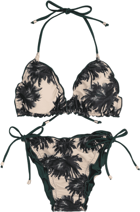 Tropical Palm Print Bikini PNG