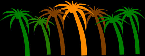 Tropical Palm Silhouettes PNG