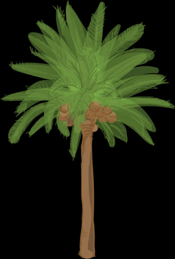 Tropical Palm Tree Illustration PNG