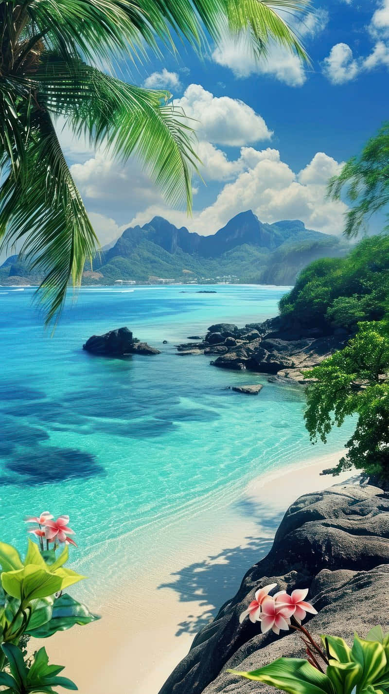 Tropical Paradise Beach Scenery Wallpaper