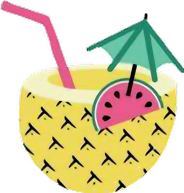 Tropical Pineapple Drink Clipart PNG