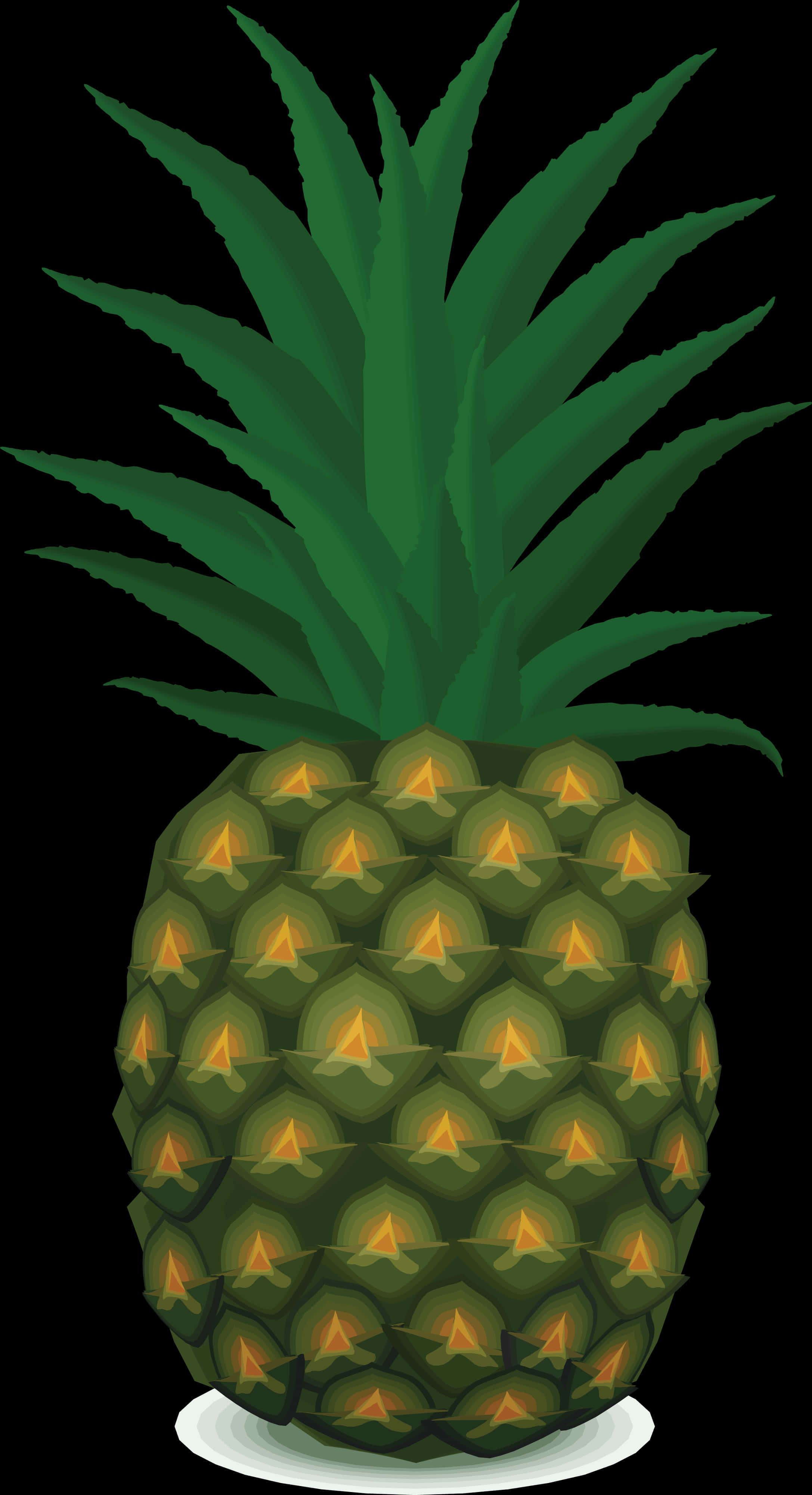 Tropical Pineapple Illustration PNG