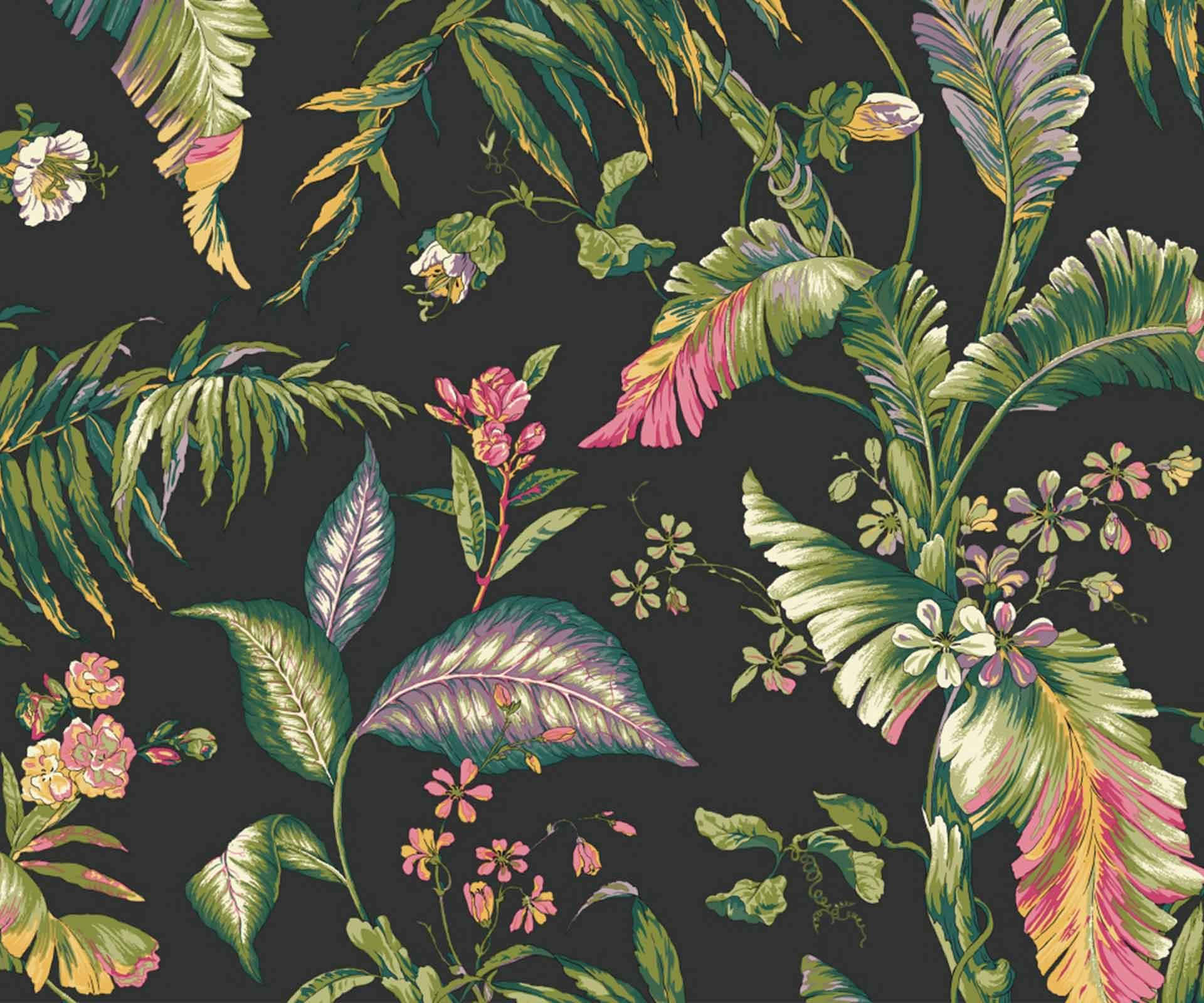 Ästhetischerdesktop-hintergrund Mit Tropischen Pflanzen Wallpaper