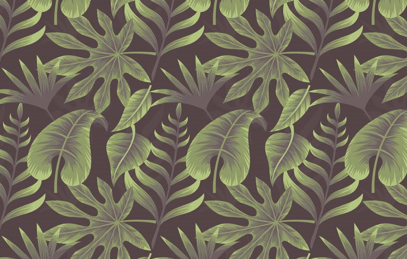Tropischepflanzen In Antikem Muster Wallpaper