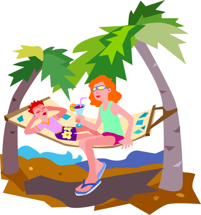 Tropical Relaxation Hammock Clipart PNG