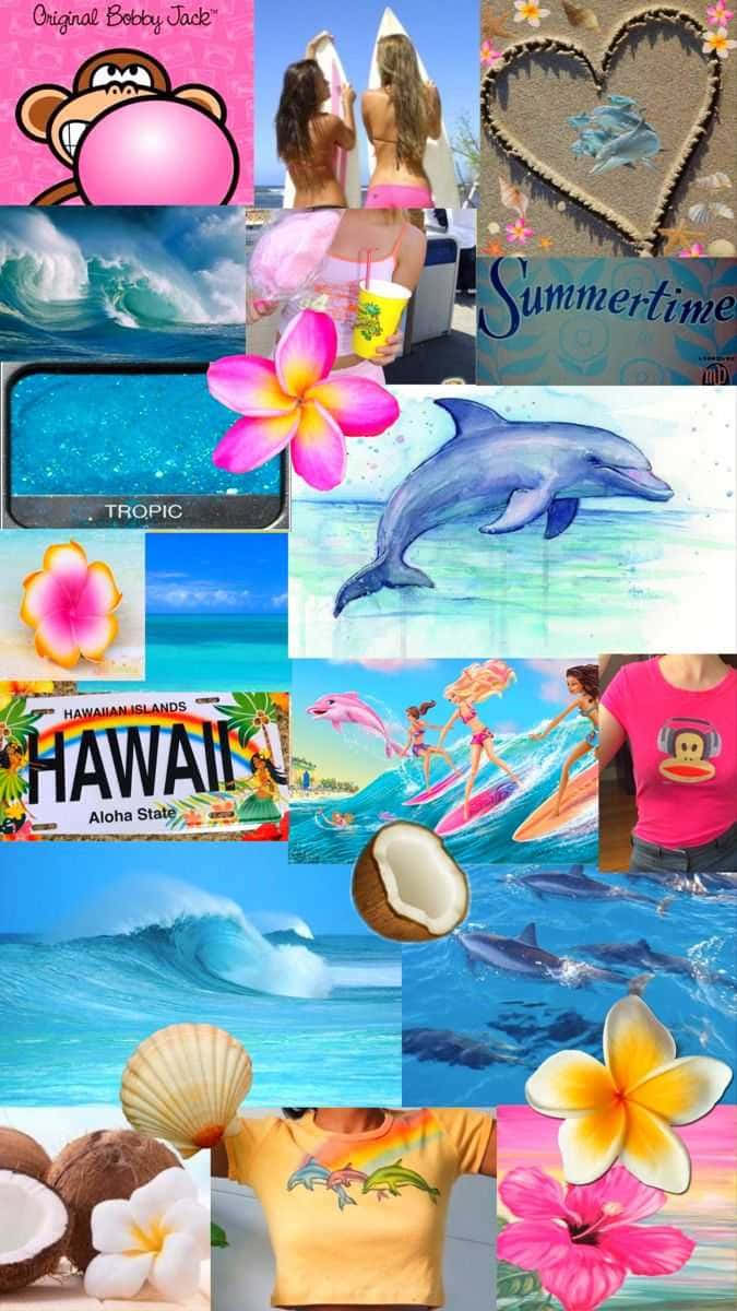 Tropical Summer Collage Wallpaper