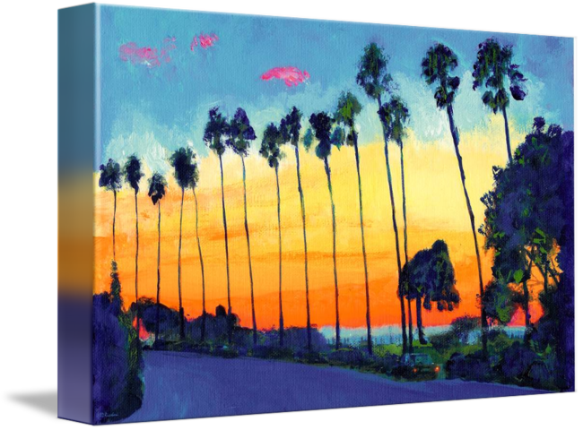 Tropical Sunset Painting PNG