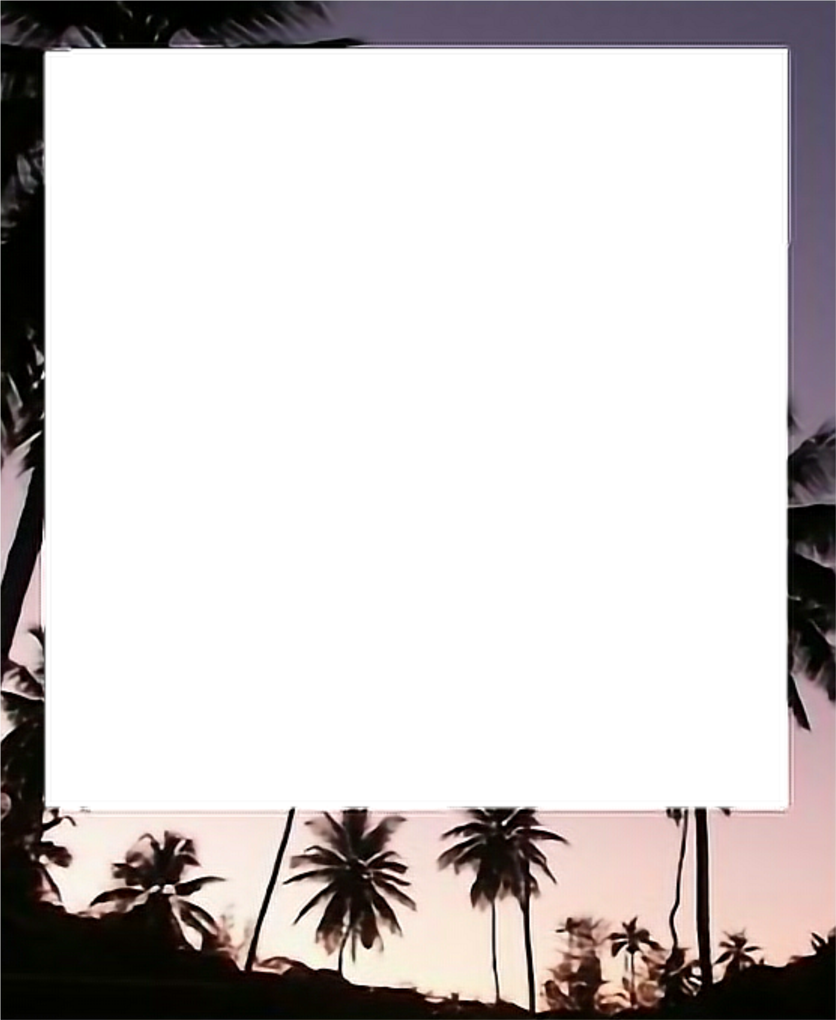 Tropical Sunset Polaroid Frame PNG