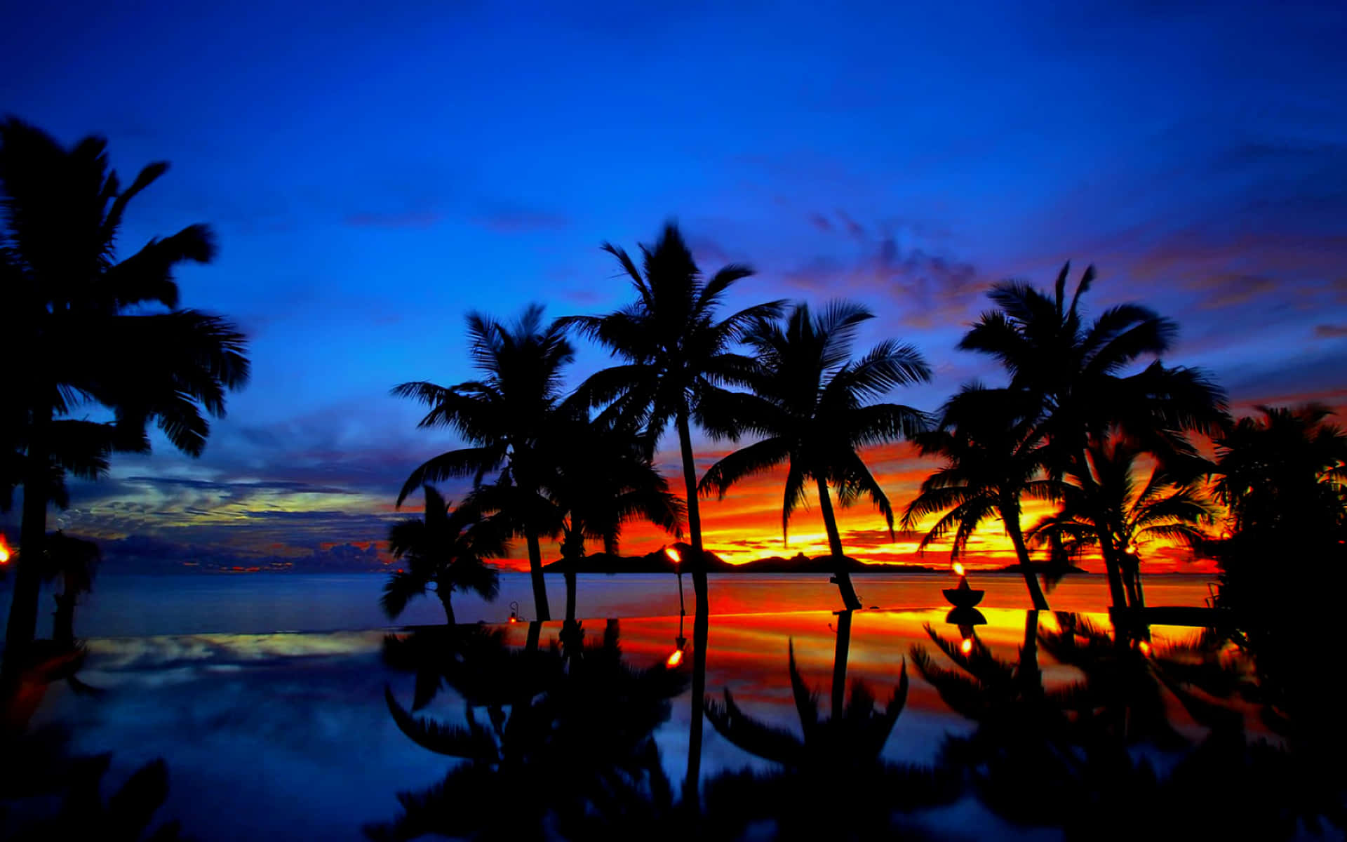 Tropical Sunset Reflection Beautiful Calming Wallpaper