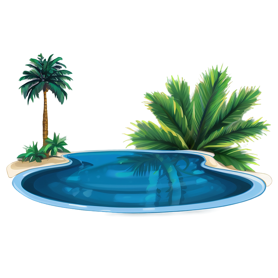 Tropical Swimming Pool Png 06122024 PNG