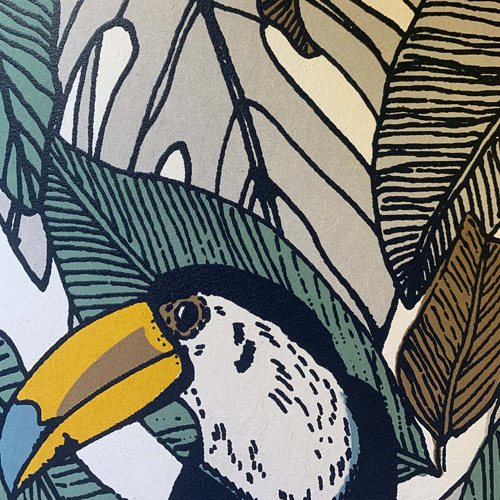 Tropical Toucan Artwork Wallpaper