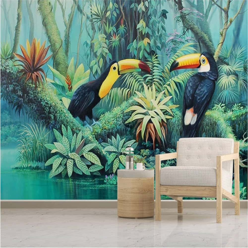 Tropical Toucan Wall Mural Wallpaper