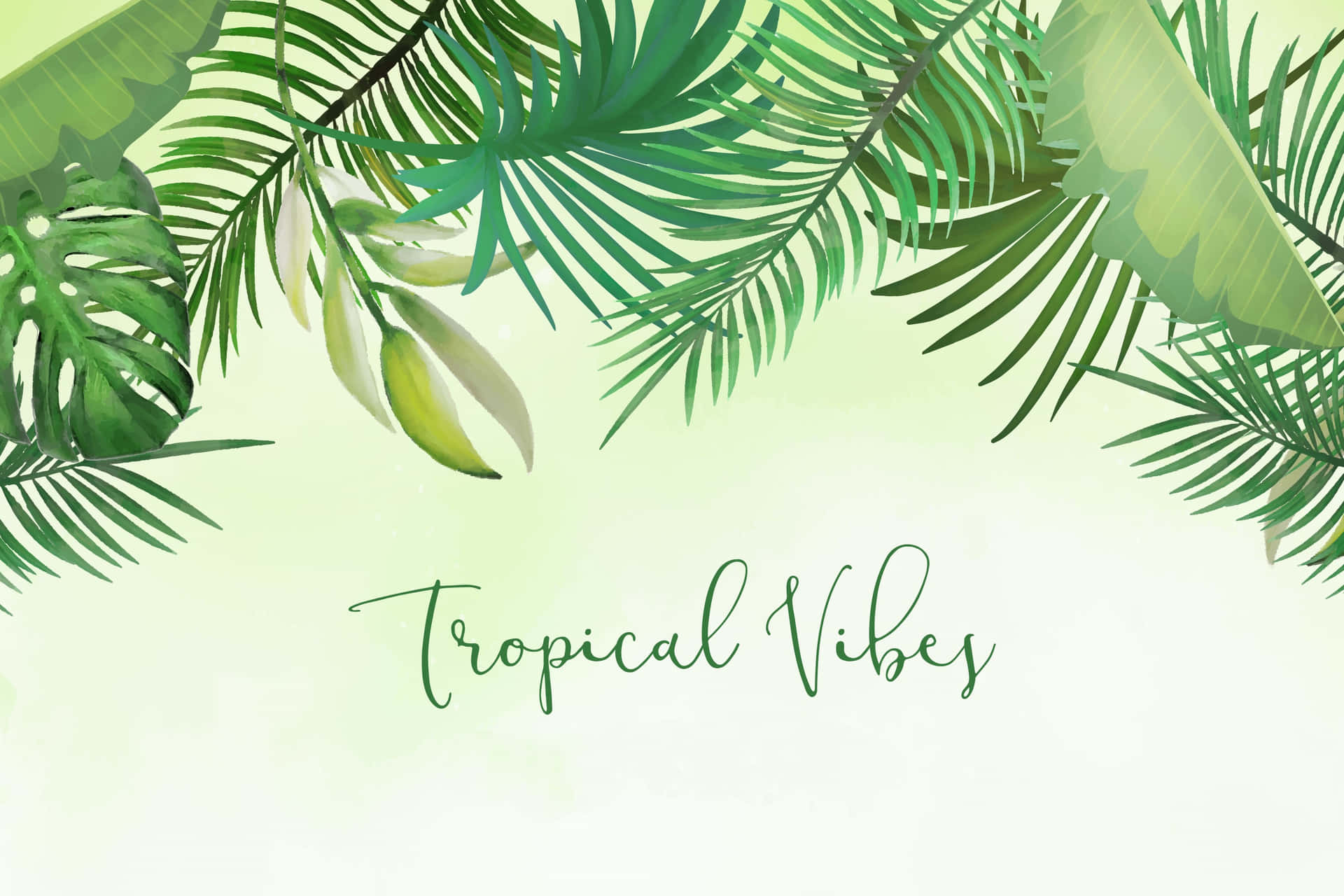 Tropical Vibes Palm Fronds Background Wallpaper