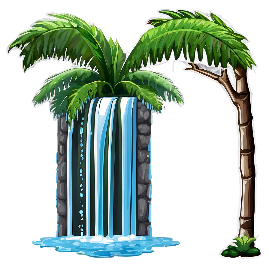 Tropical Waterfall Paradise Png 2 PNG