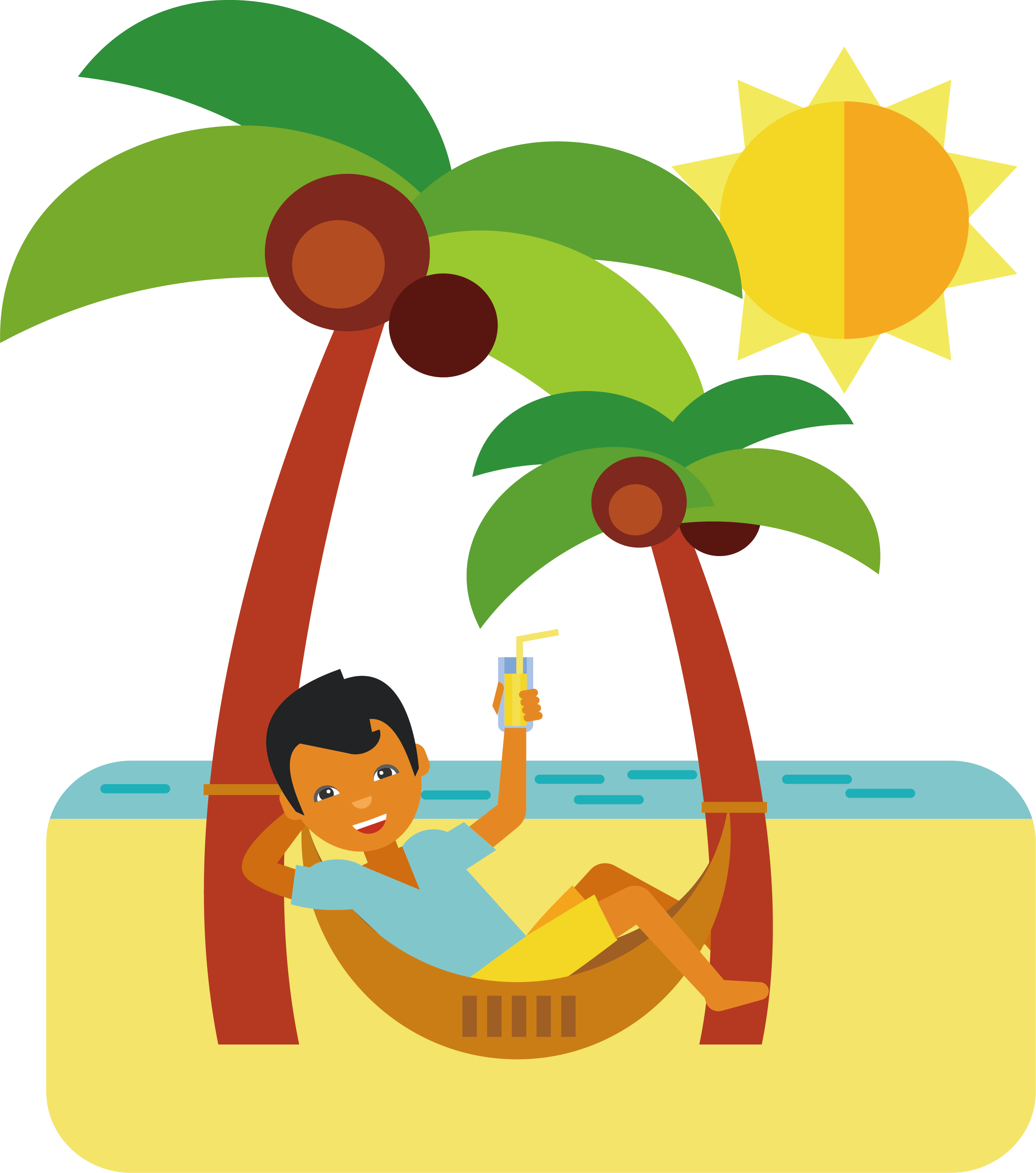 Tropical_ Beach_ Hammock_ Relaxation PNG