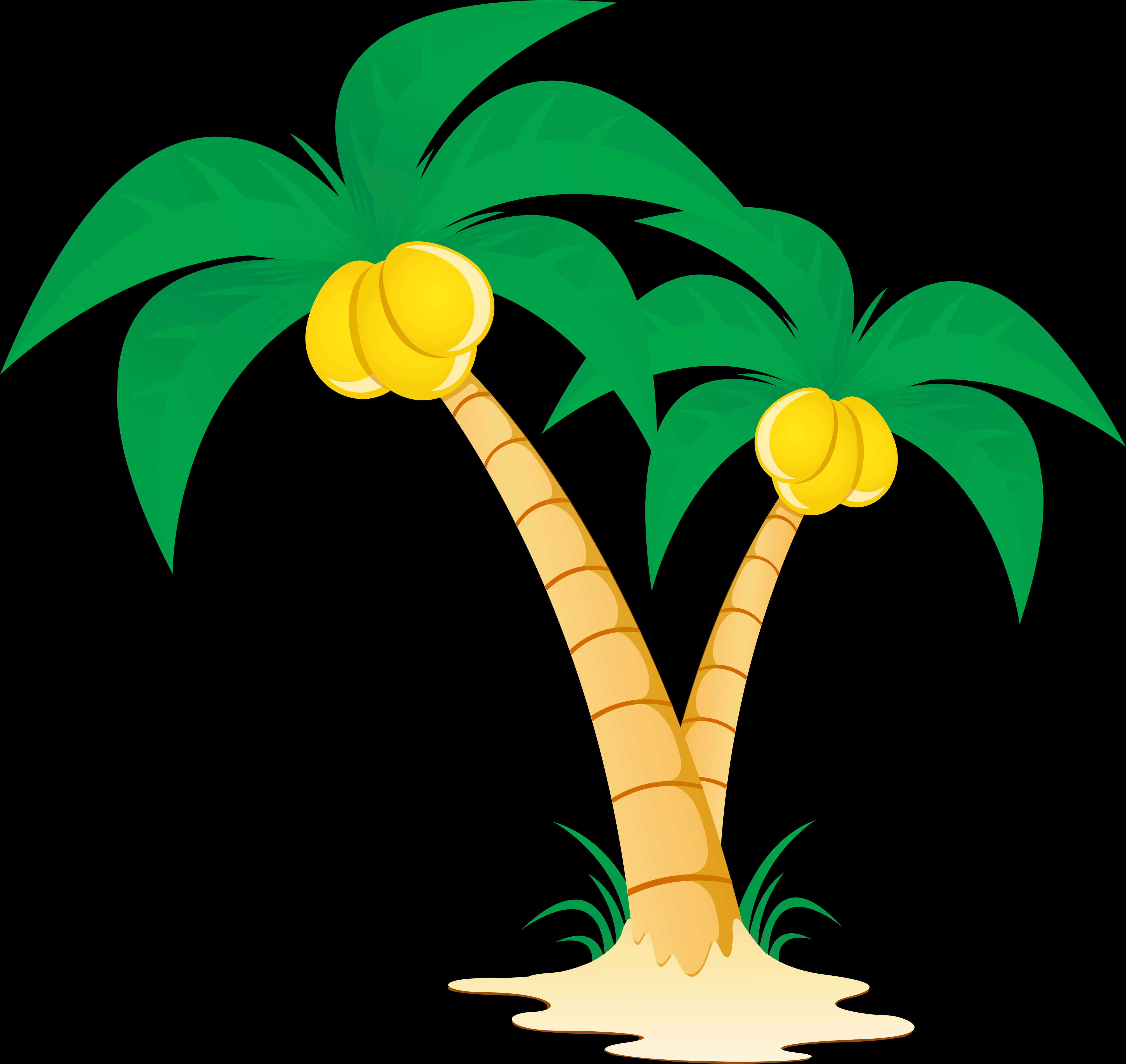 Tropical_ Coconut_ Trees_ Vector PNG