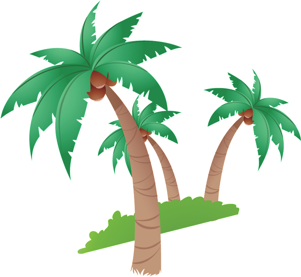 Tropical_ Coconut_ Trees_ Vector PNG