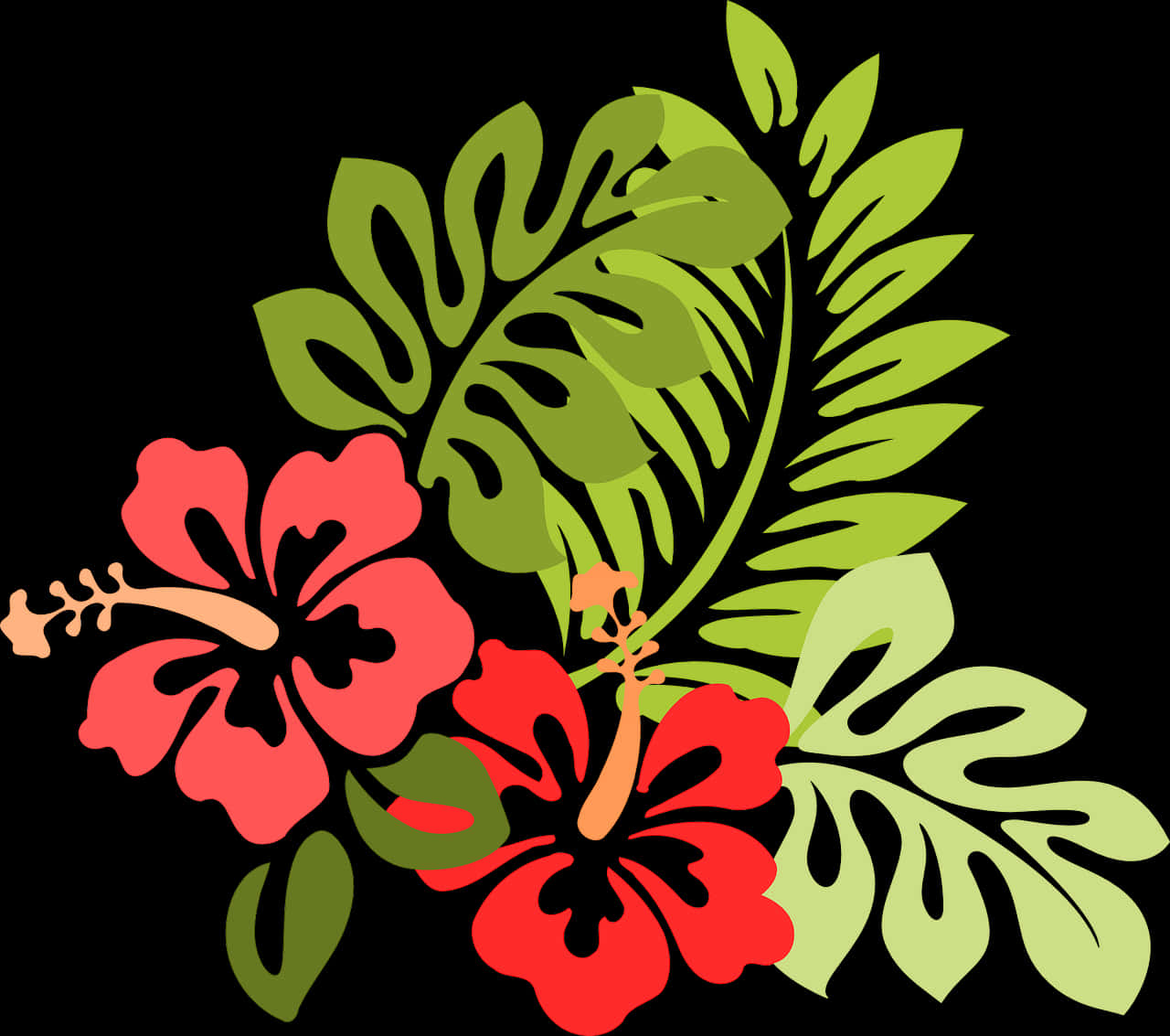 Tropical_ Floral_ Vector_ Graphic PNG