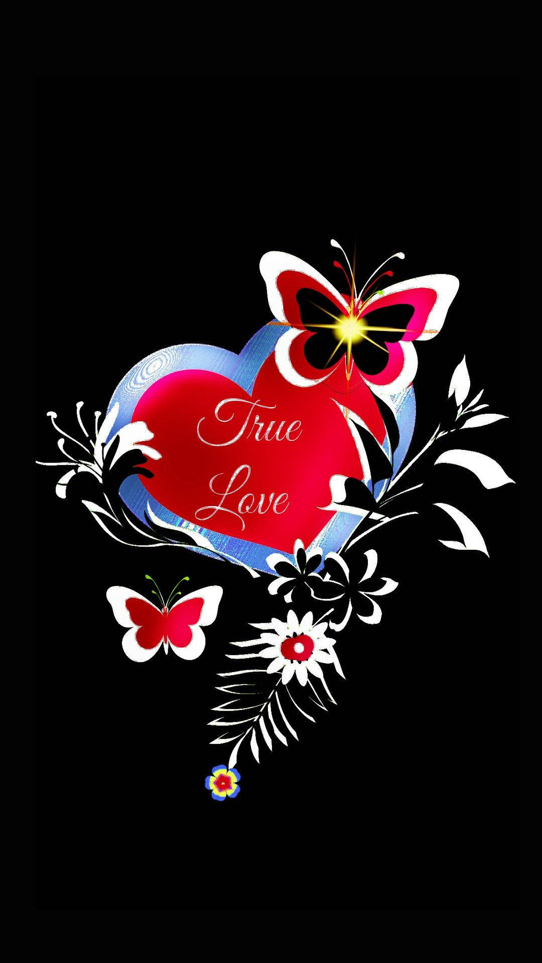 Download True Love Butterfly And Heart Wallpaper 