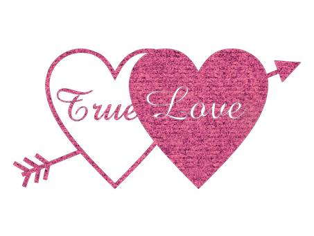 True Love Hearts Arrow Graphic PNG