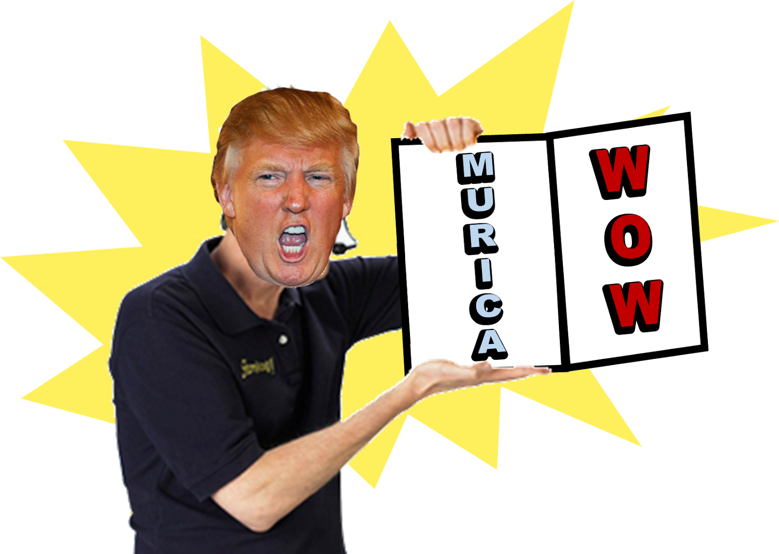 Trump Holding Wow Murica Book PNG