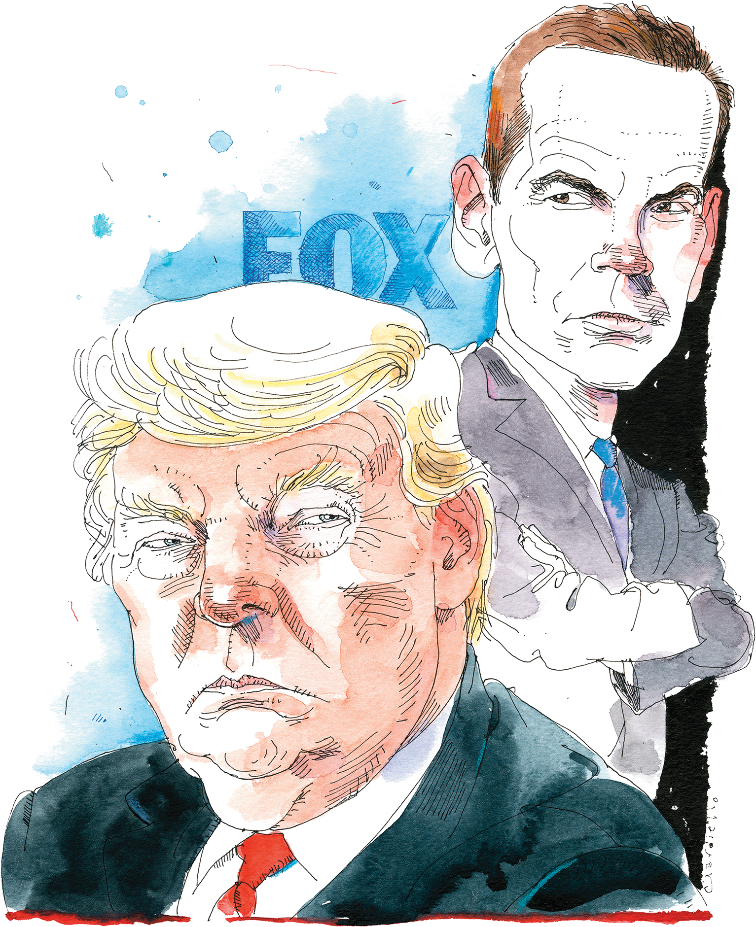 Trumpand Fox News Caricature PNG