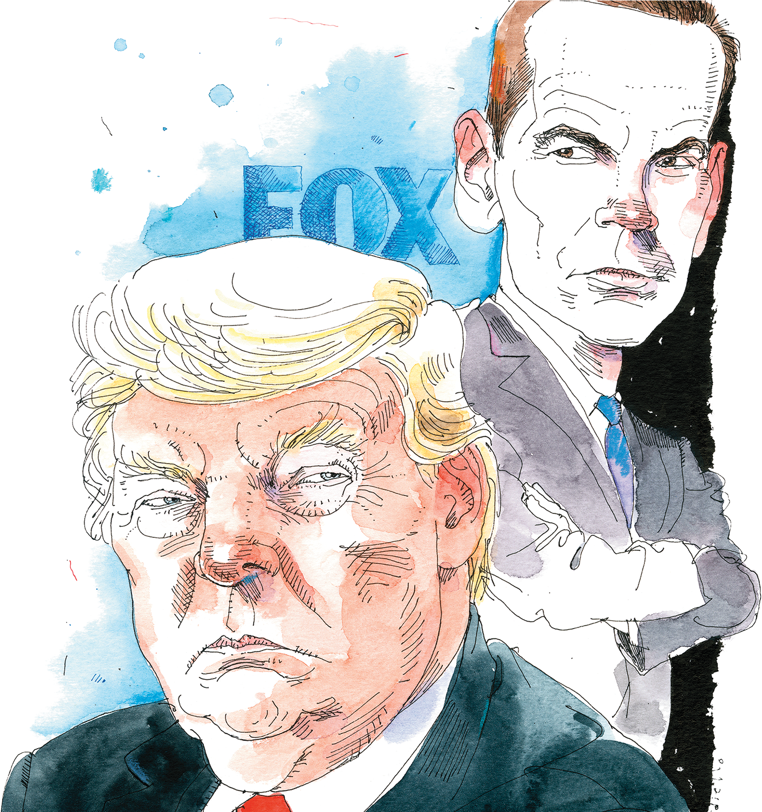 Trumpand Fox News Caricature PNG