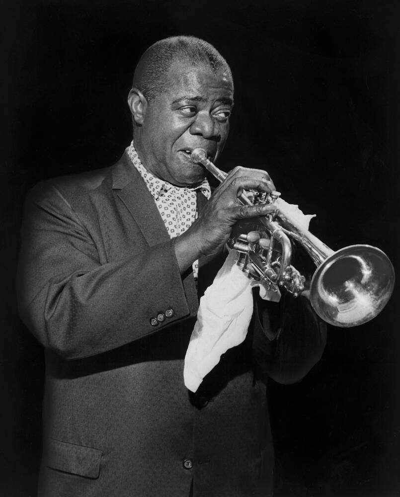 Trumpet And Handkerchief Louis Armstrong Wallpaper